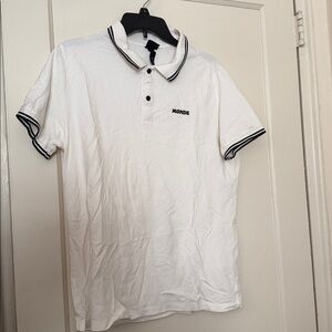 H&M Monde Cream Polo Shirt with Black Accents size:  XL